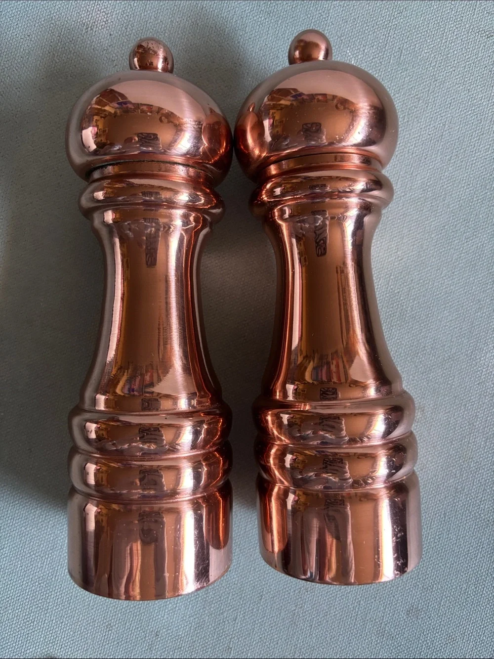 Williams Sonoma Polished Brass Salt + Pepper Mills